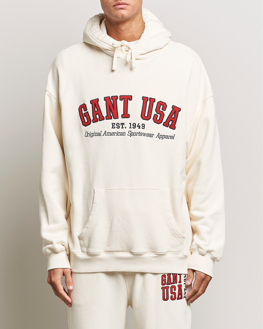 Herr | Tröjor | GANT | USA Hoodie Cream