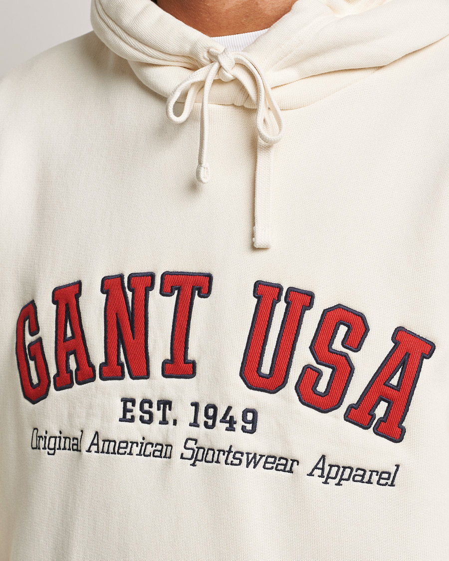 Herr | Tröjor | GANT | USA Hoodie Cream