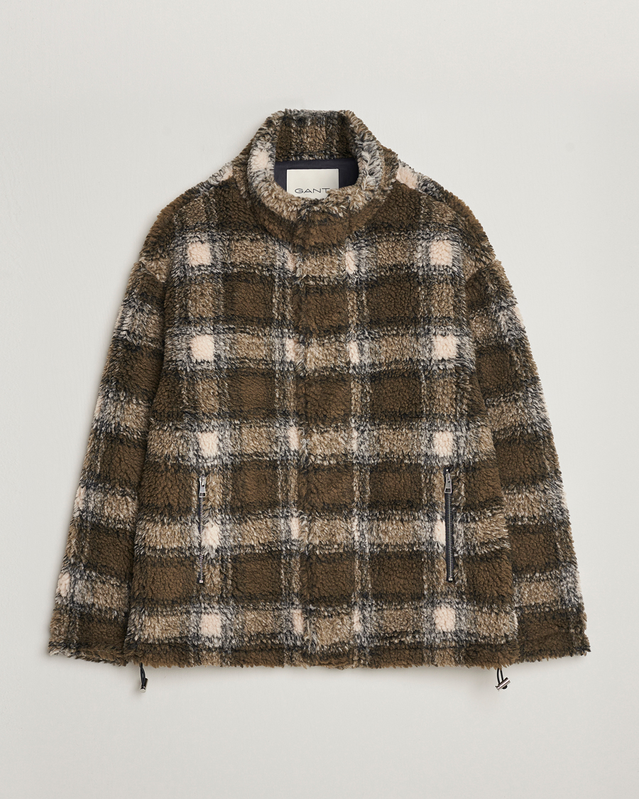 Herr | Tröjor | GANT | Checked Shepra Fleece Full Zip Multi