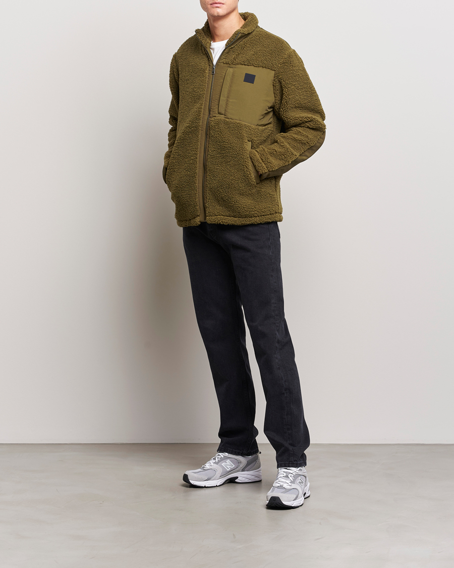 Herr | Tröjor | GANT | Sherpa Fleece Full Zip Dark Cactus