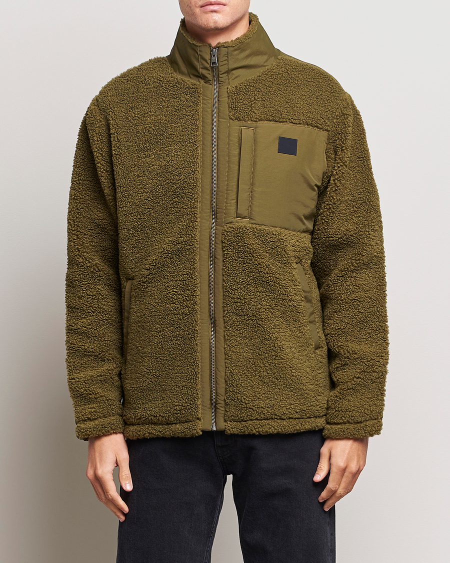 Herr | Tröjor | GANT | Sherpa Fleece Full Zip Dark Cactus