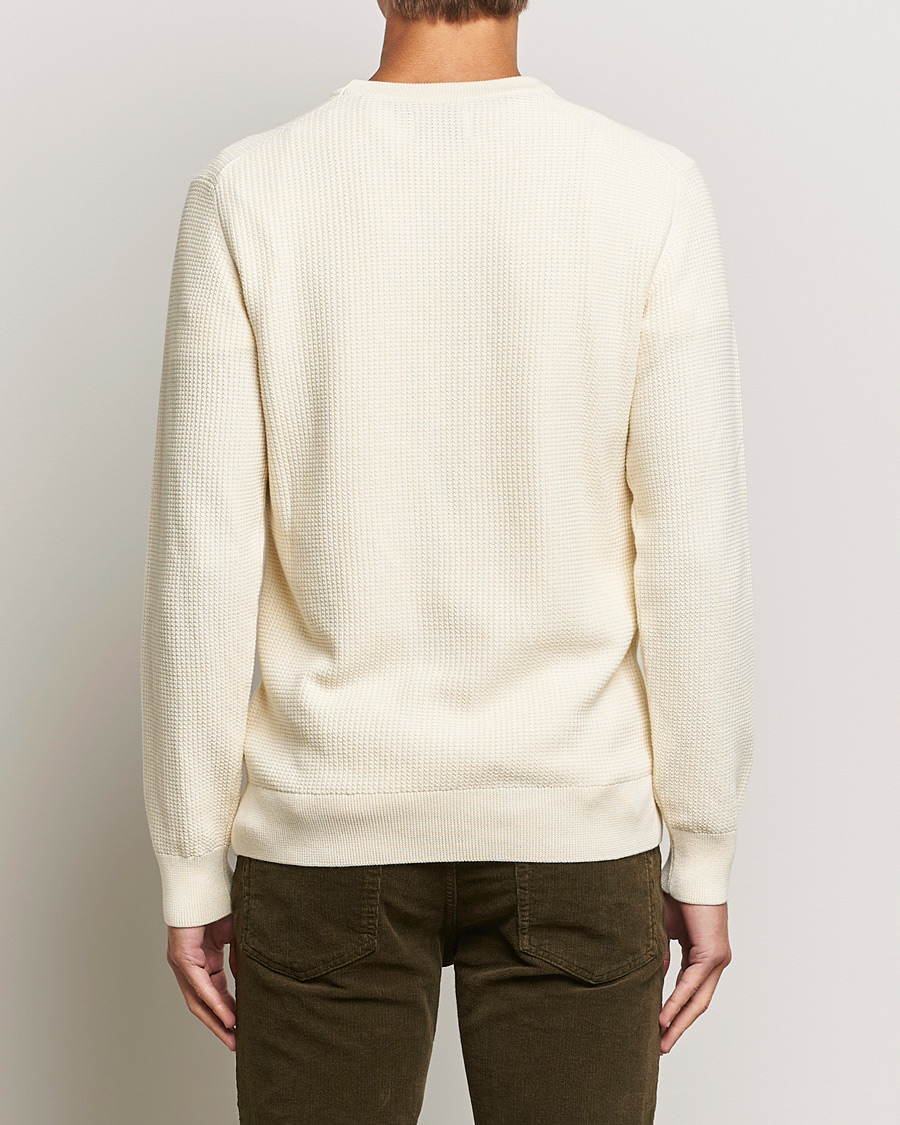 Herr | Tröjor | GANT | Cotton Micro Textured Crew Neck Cream