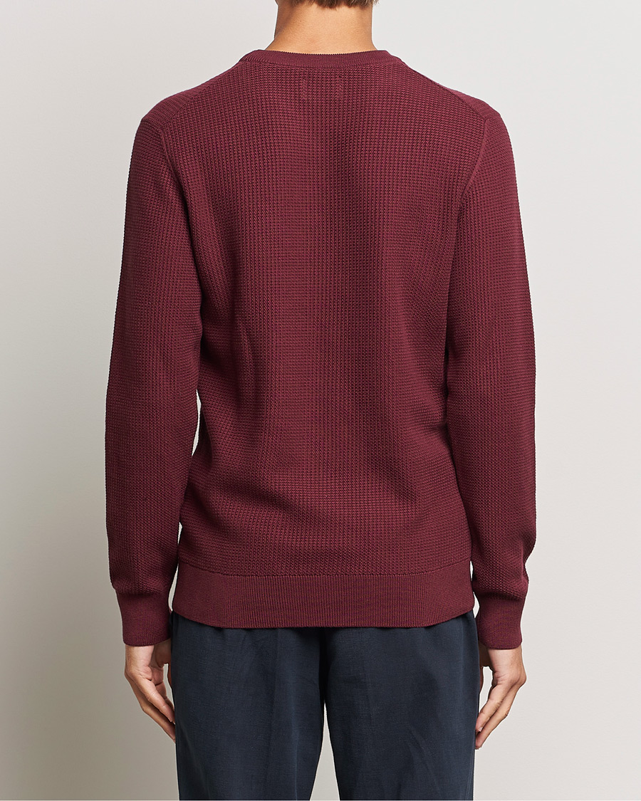 Herr | Tröjor | GANT | Cotton Micro Textured Crew Neck Red Shadow