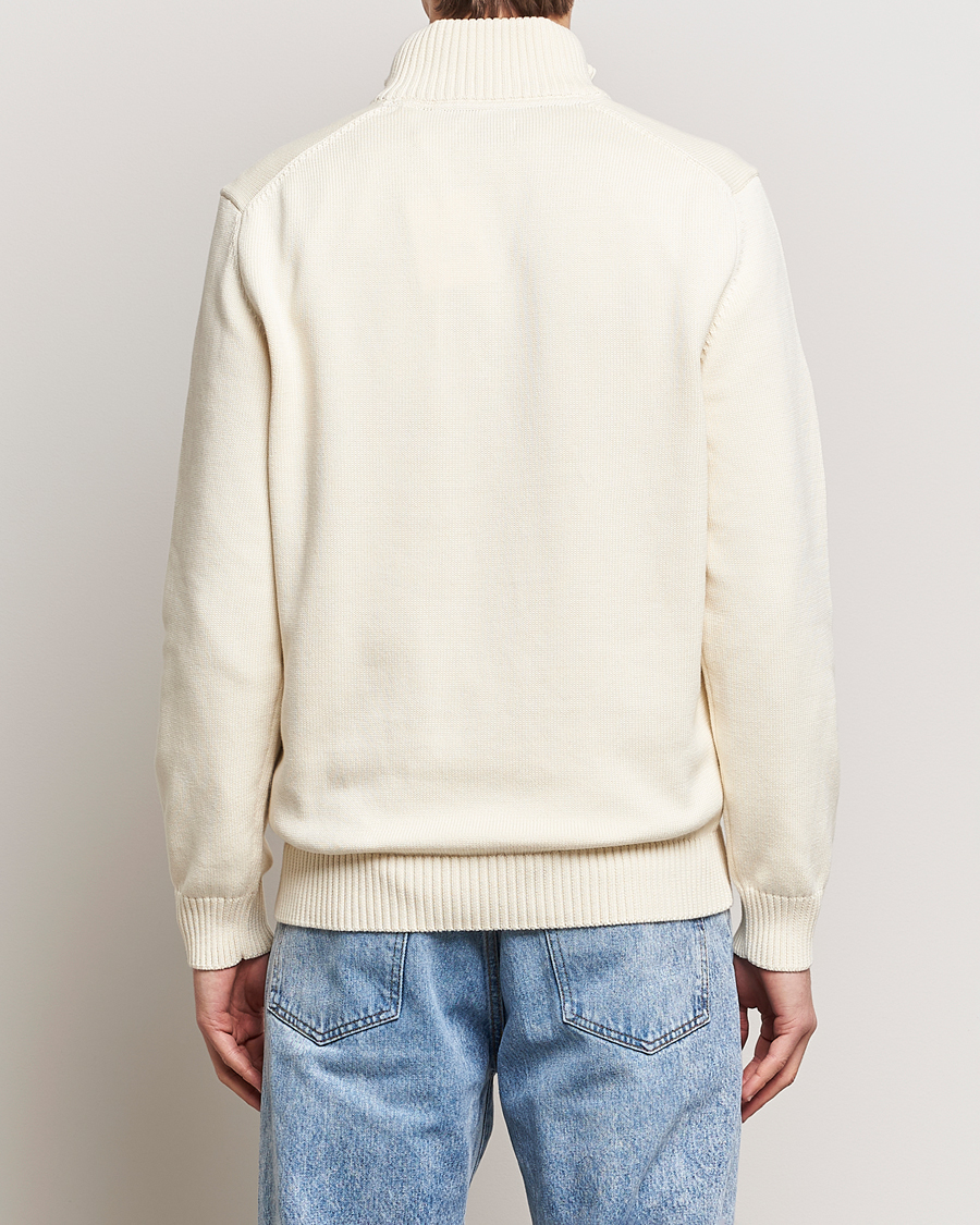 Herr | Tröjor | GANT | Cotton Half Zip Cream