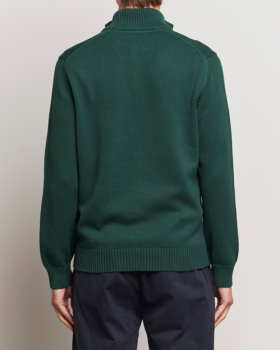 Herr | Tröjor | GANT | Cotton Half Zip Tartan Green