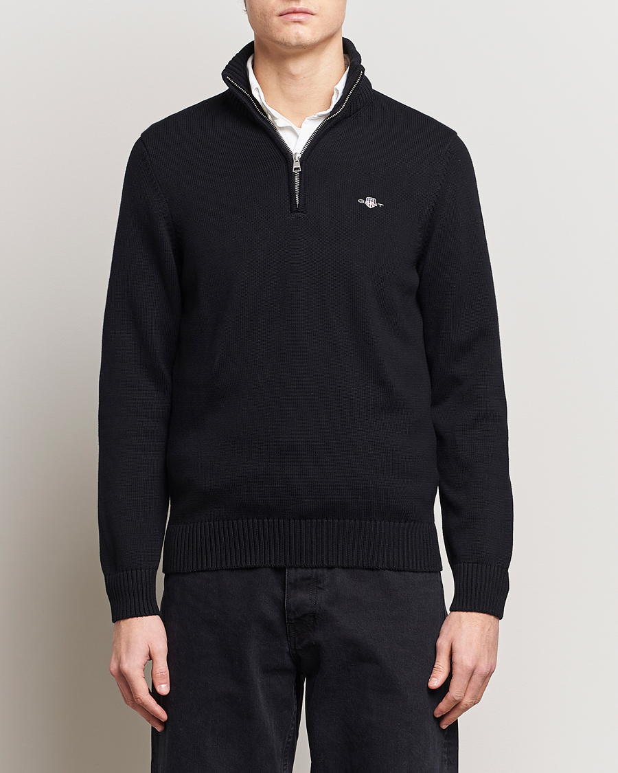 Herr | GANT | GANT | Cotton Half Zip Black