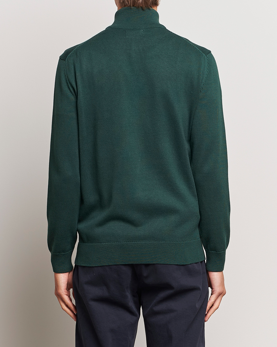 Herr | Tröjor | GANT | Cotton Full Zip Tartan Green