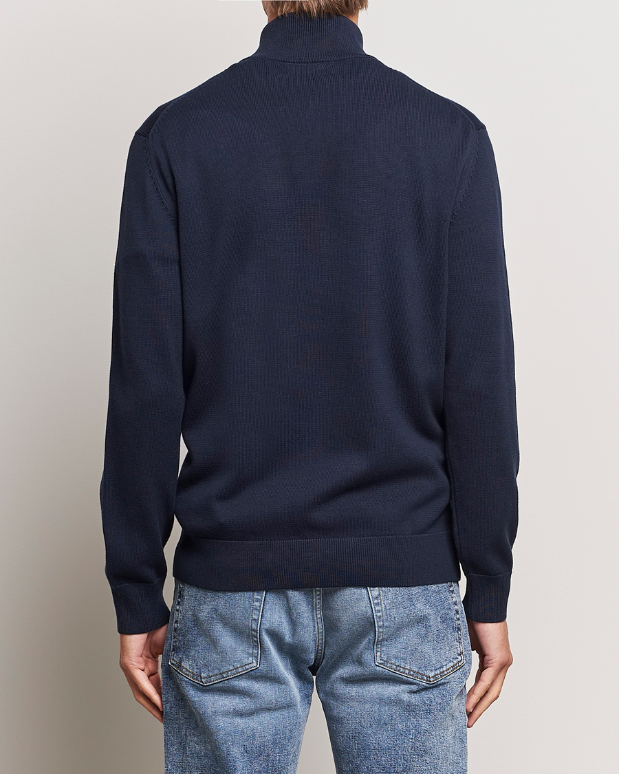 Herr | Tröjor | GANT | Cotton Full Zip Cardigan Evening Blue