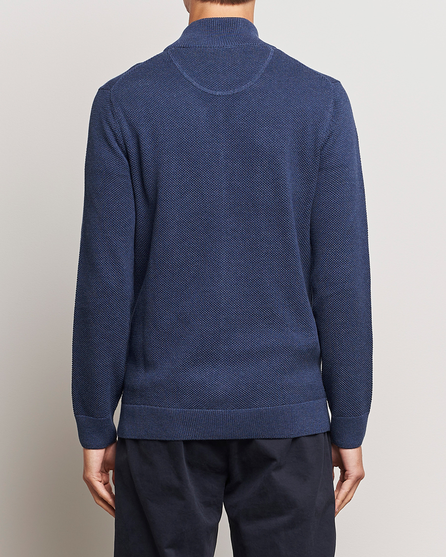 Herr | Tröjor | GANT | Cotton Pique Full Zip Marine Melange