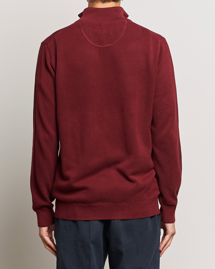 Herr | Tröjor | GANT | Cotton Pique Half Zip Plumped Red