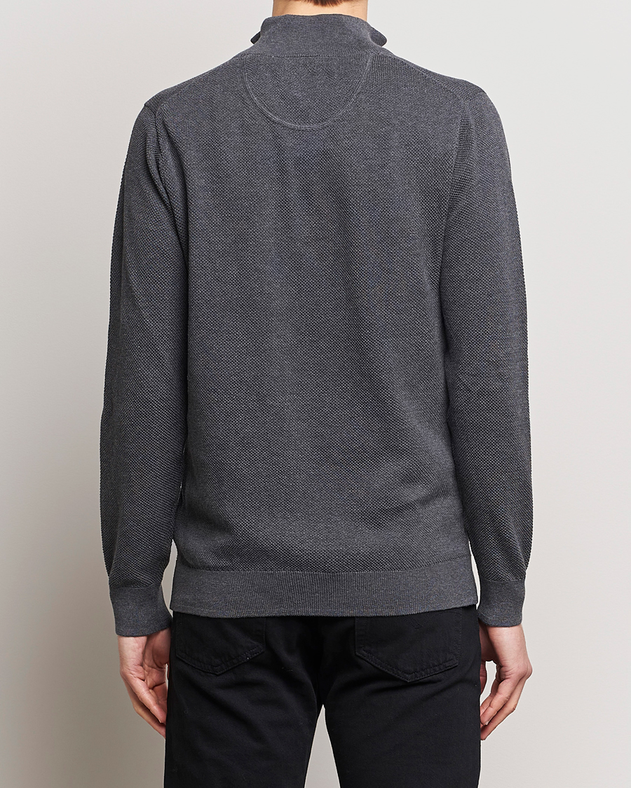 Herr | Tröjor | GANT | Cotton Pique Half Zip Antracite