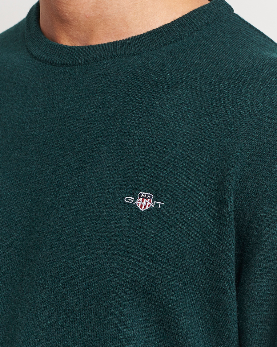 Herr | Tröjor | GANT | Lambswool Crew Neck Pullover Tartan Green