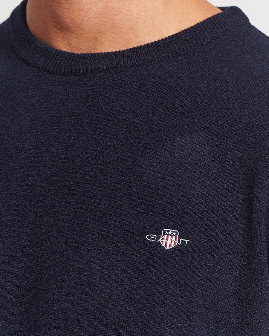 Herr | Tröjor | GANT | Lambswool Crew Neck Pullover Marine