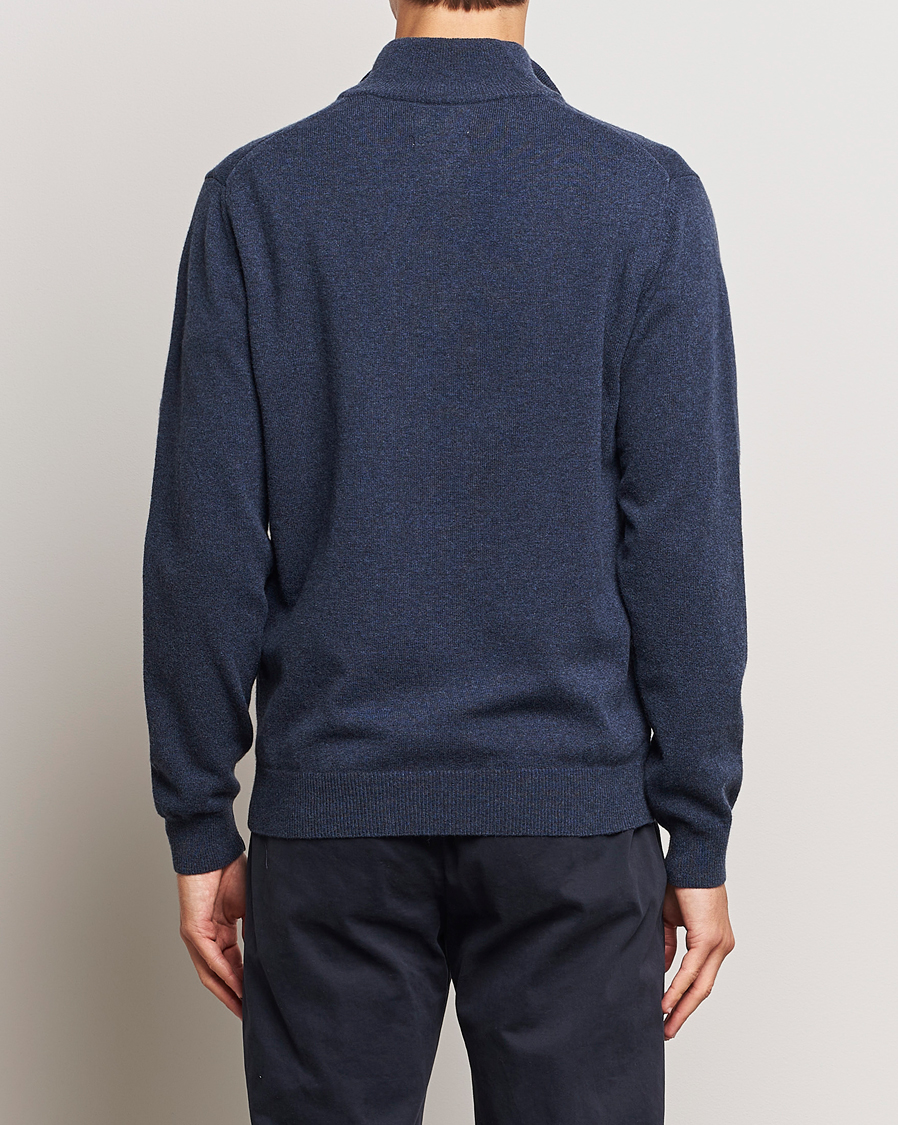 Herr | Tröjor | GANT | Lambswool Half Zip Dark Navy Melange