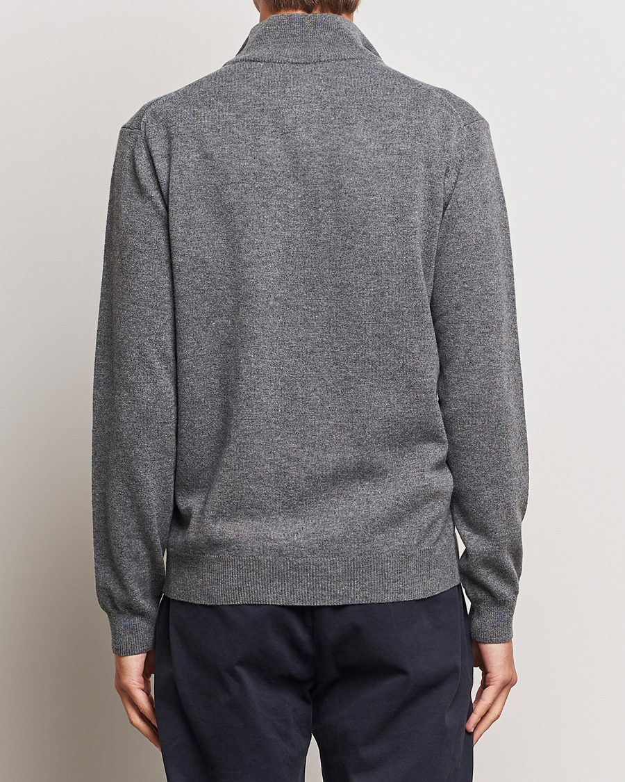 Herr | Tröjor | GANT | Lambswool Half Zip Charcoal Melange