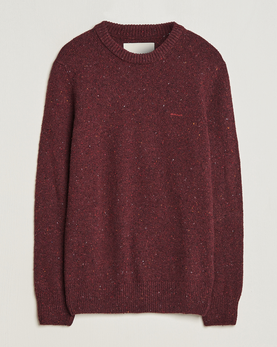 Herr | Tröjor | GANT | Neps Donegal Crew Neck Sweater Plumped Red