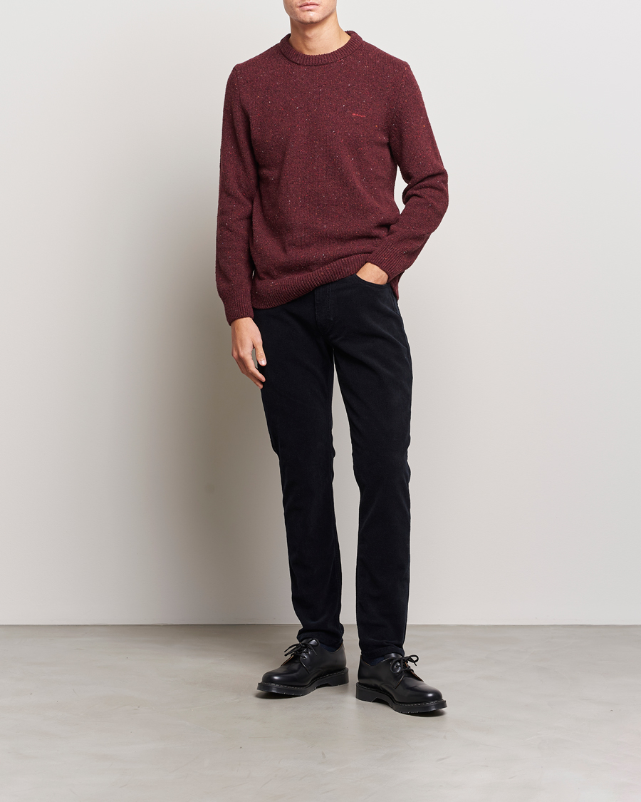 Herr | Tröjor | GANT | Neps Donegal Crew Neck Sweater Plumped Red