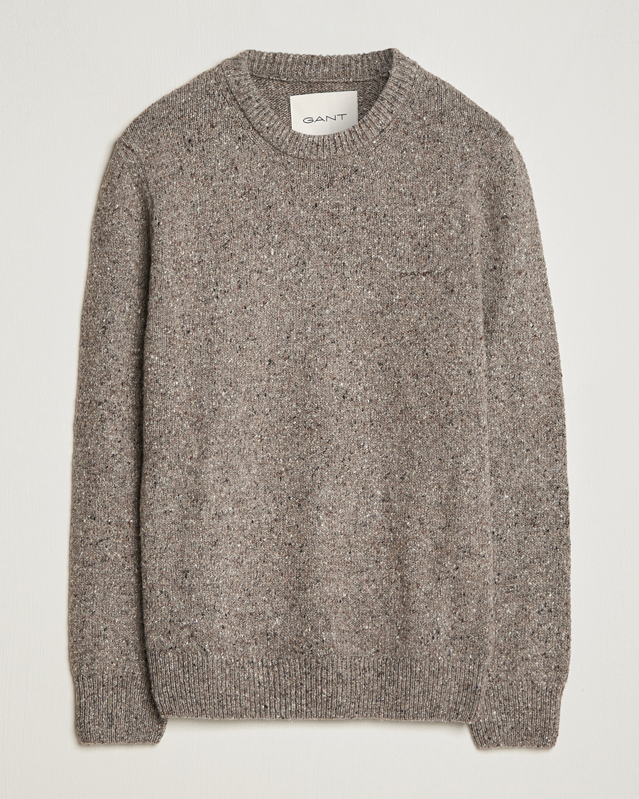Herr | Tröjor | GANT | Neps Donegal Crew Neck Sweater Dark Grey
