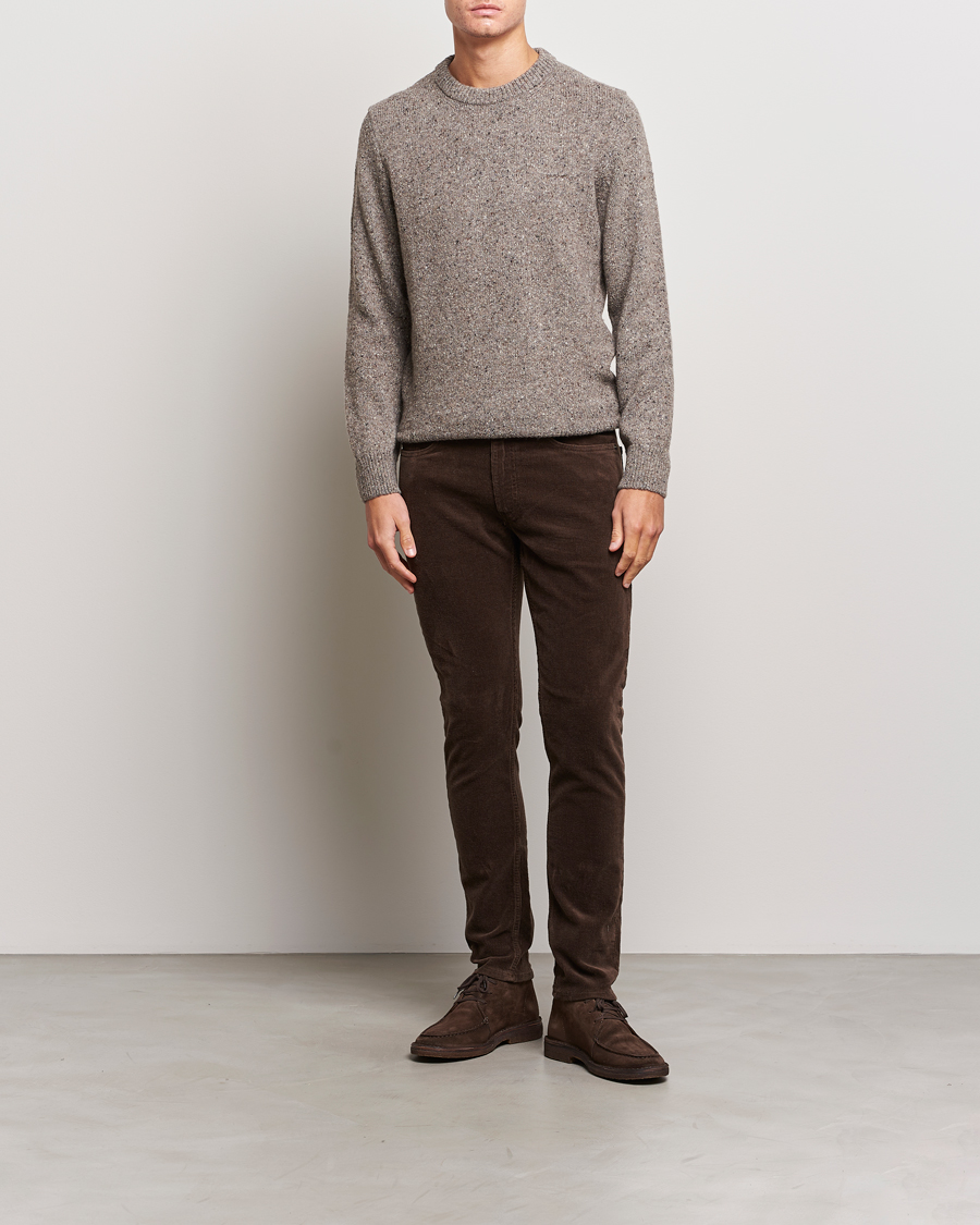 Herr | Tröjor | GANT | Neps Donegal Crew Neck Sweater Dark Grey