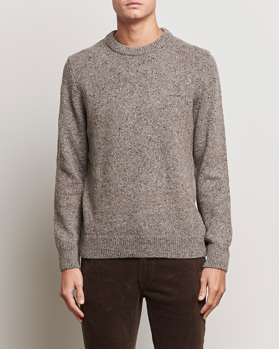 Herr | Tröjor | GANT | Neps Donegal Crew Neck Sweater Dark Grey