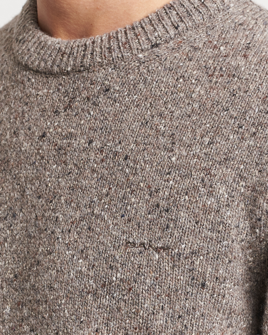 Herr | Tröjor | GANT | Neps Donegal Crew Neck Sweater Dark Grey