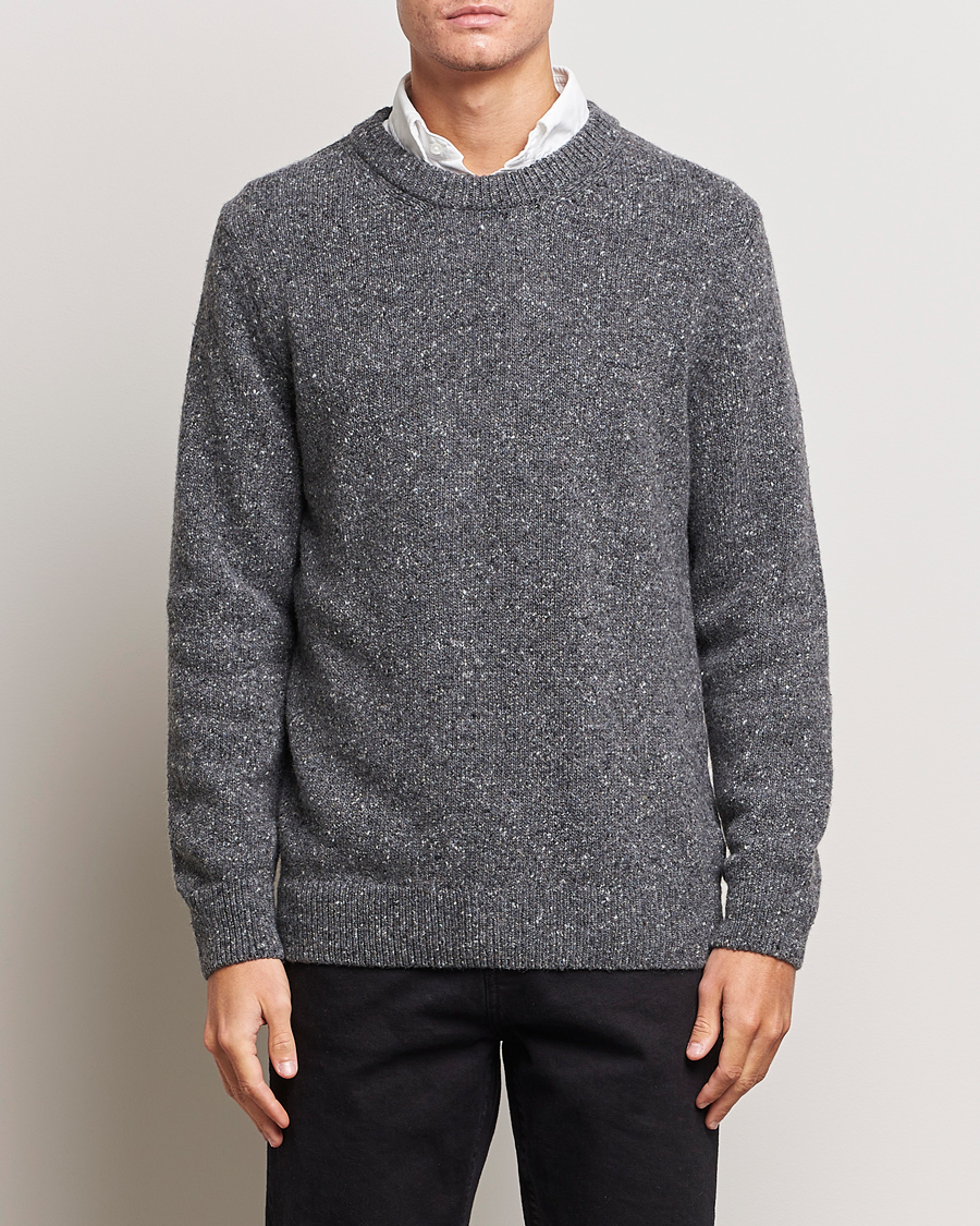 Herr | Tröjor | GANT | Neps Donegal Crew Neck Sweater Antracite