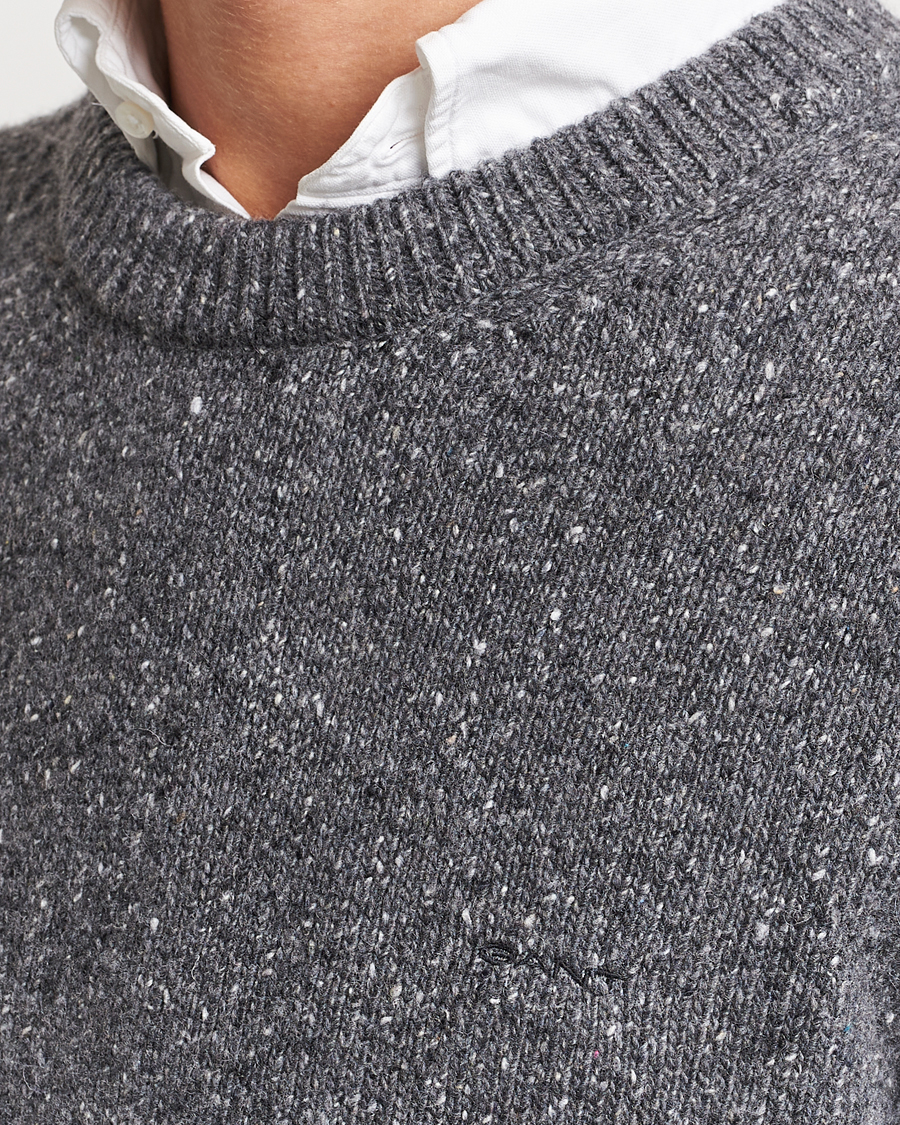 Herr | Tröjor | GANT | Neps Donegal Crew Neck Sweater Antracite