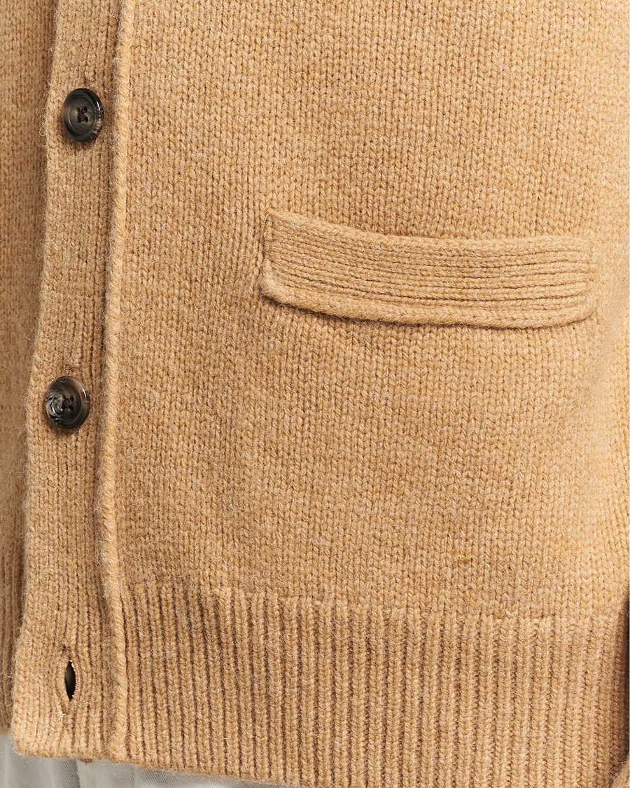 Herr | Tröjor | GANT | Soft Wool Cardigan Khaki Melange