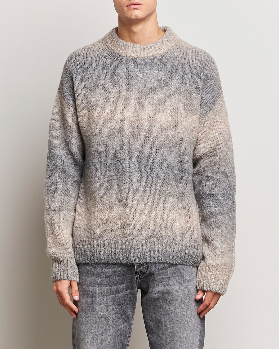 Herr | Tröjor | GANT | Soft Wool Ombre Crew Neck Grey Melange