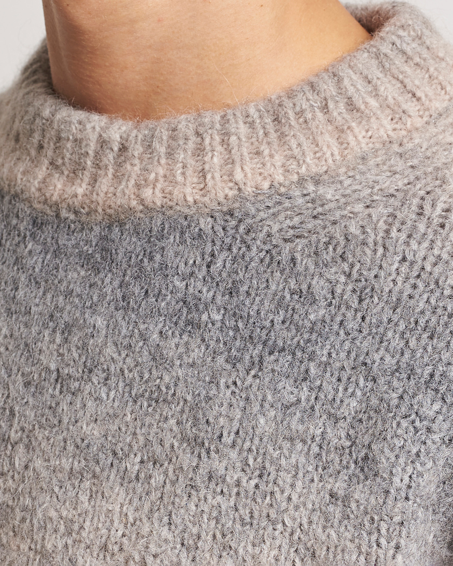 Herr | Tröjor | GANT | Soft Wool Ombre Crew Neck Grey Melange