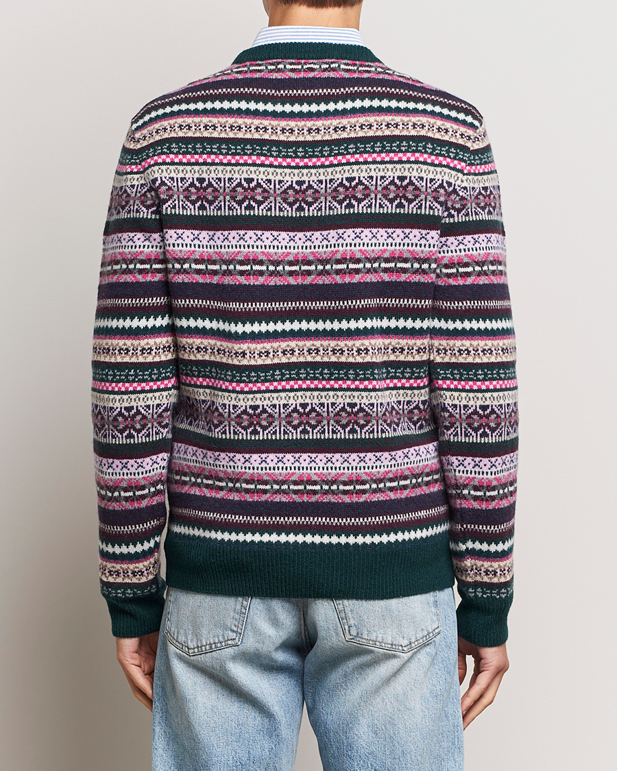 Herr | Tröjor | GANT | Wool Fairisle Sweater Tartan Green