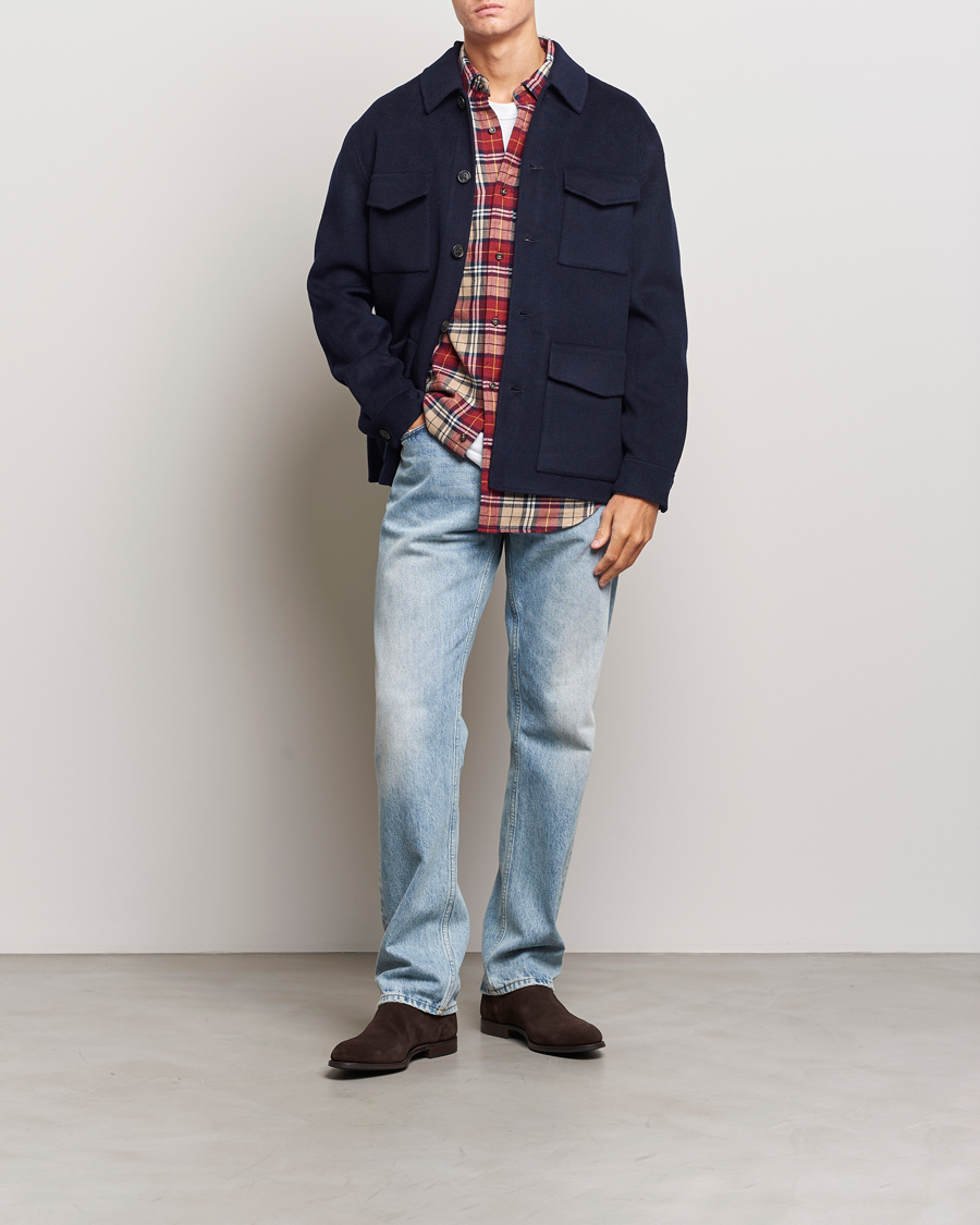 Herr | Jackor | GANT | Wool Pocket Shirt Jacket Evening Blue