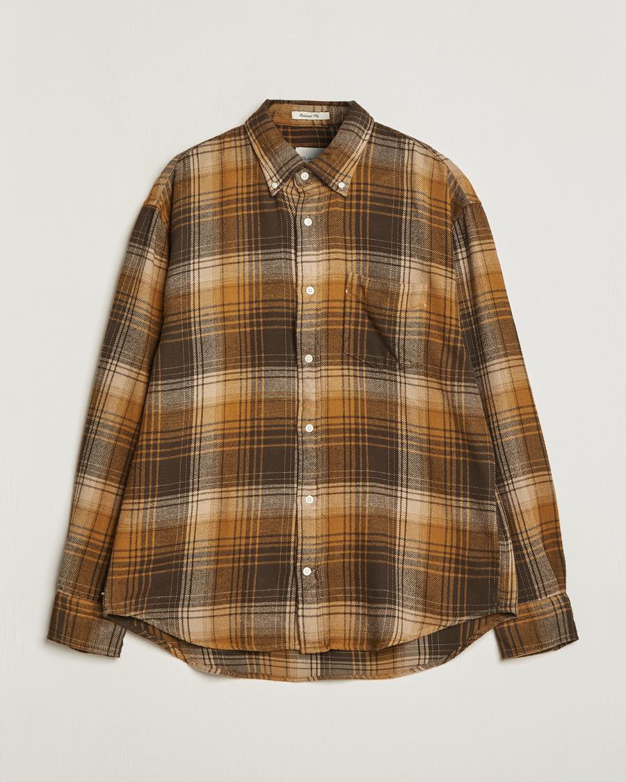 Herr | Skjortor | GANT | Relaxed Fit Heavy Flannel Checked Shirt Woody Brown
