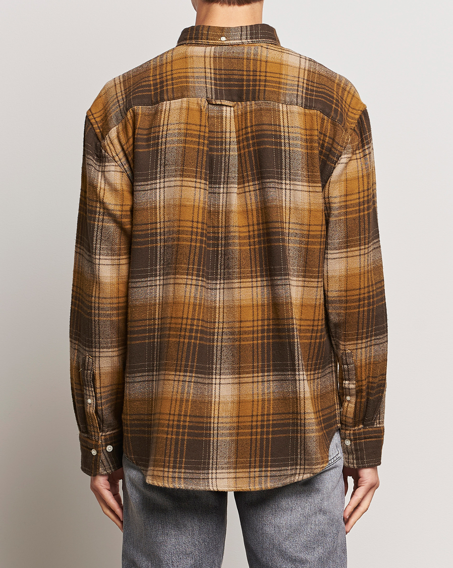 Herr | Skjortor | GANT | Relaxed Fit Heavy Flannel Checked Shirt Woody Brown