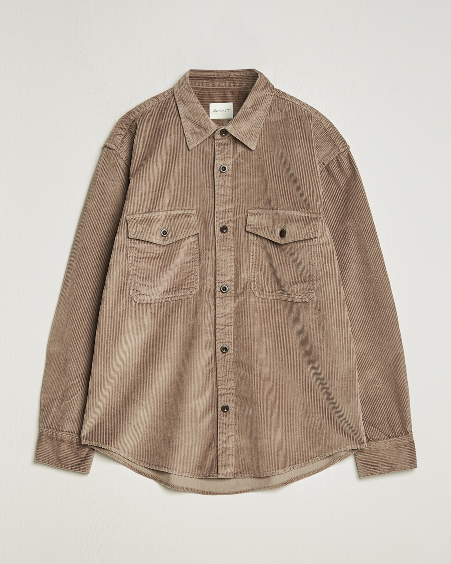 Herr | Skjortor | GANT | Relaxed Fit Corduroy Overshirt Desert Brown