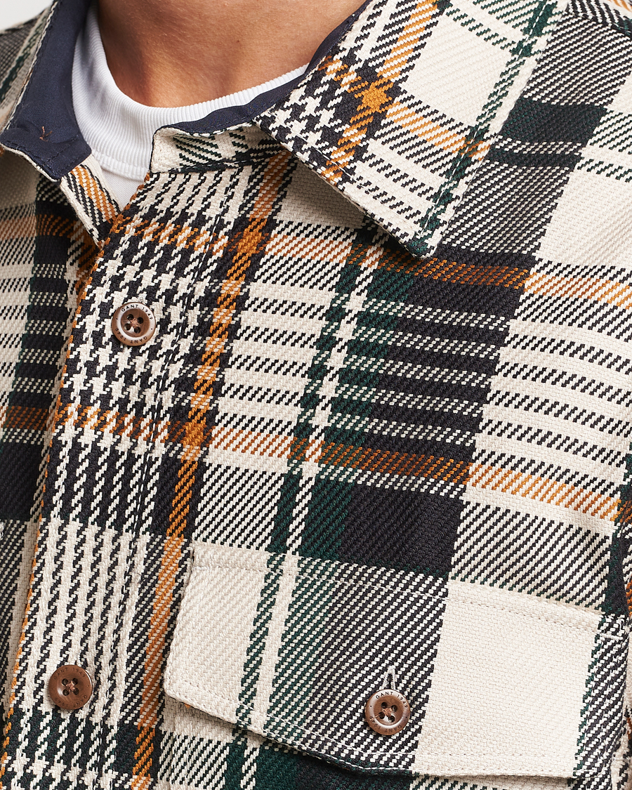 Herr | Skjortor | GANT | Heavy Twill Checked Overshirt Putty Multi