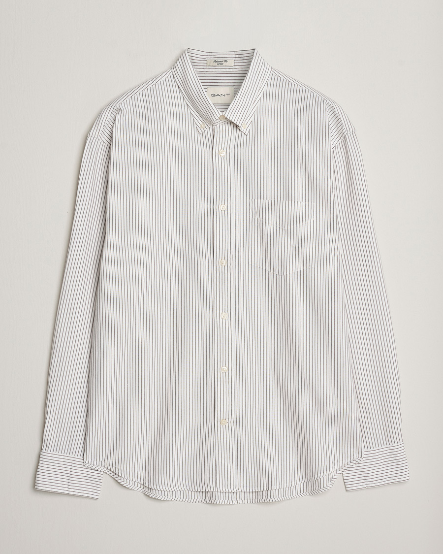 Herr | Skjortor | GANT | Regular Fit Archive Oxford Striped Shirt Eggshell