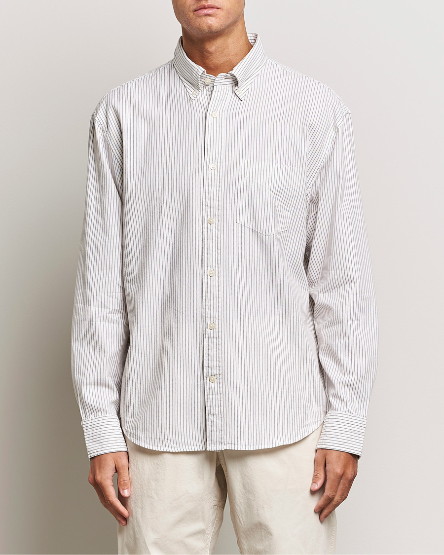 Herr | Skjortor | GANT | Regular Fit Archive Oxford Striped Shirt Eggshell