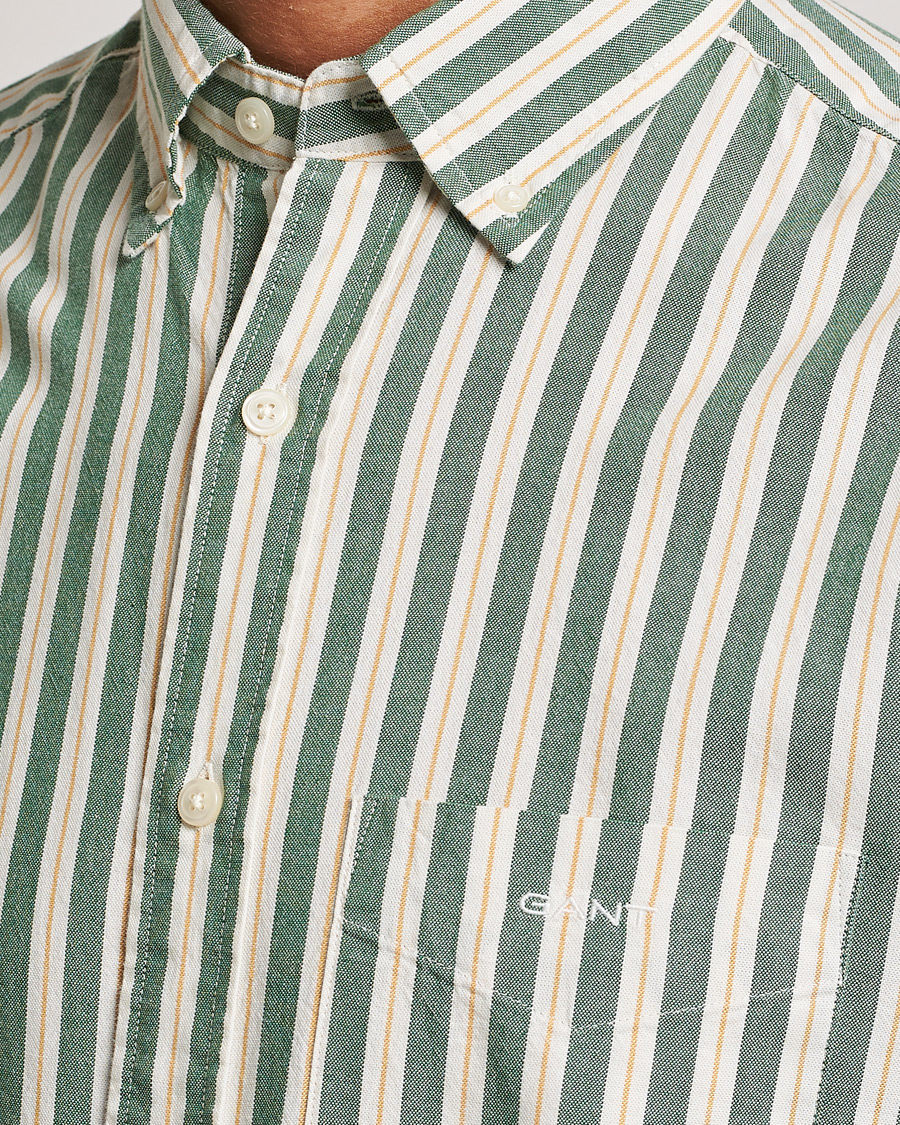 Herr | Skjortor | GANT | Regular Fit Archive Oxford Striped Shirt Forest Green