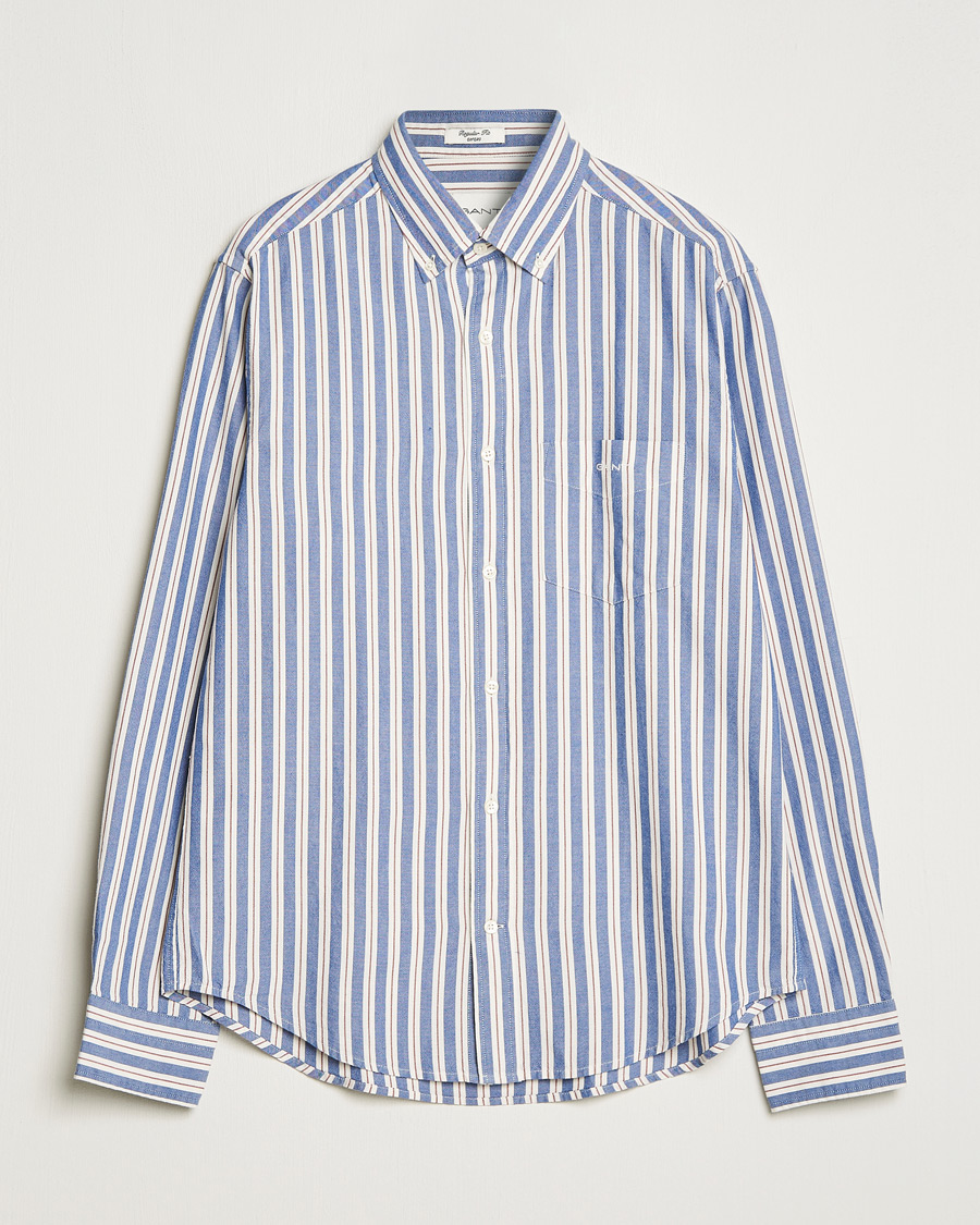 Herr | Skjortor | GANT | Regular Fit Archive Oxford Striped Shirt College Blue