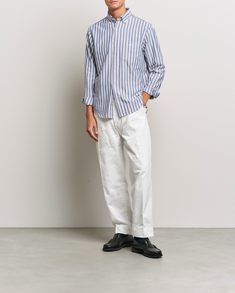 Herr | Skjortor | GANT | Regular Fit Archive Oxford Striped Shirt College Blue