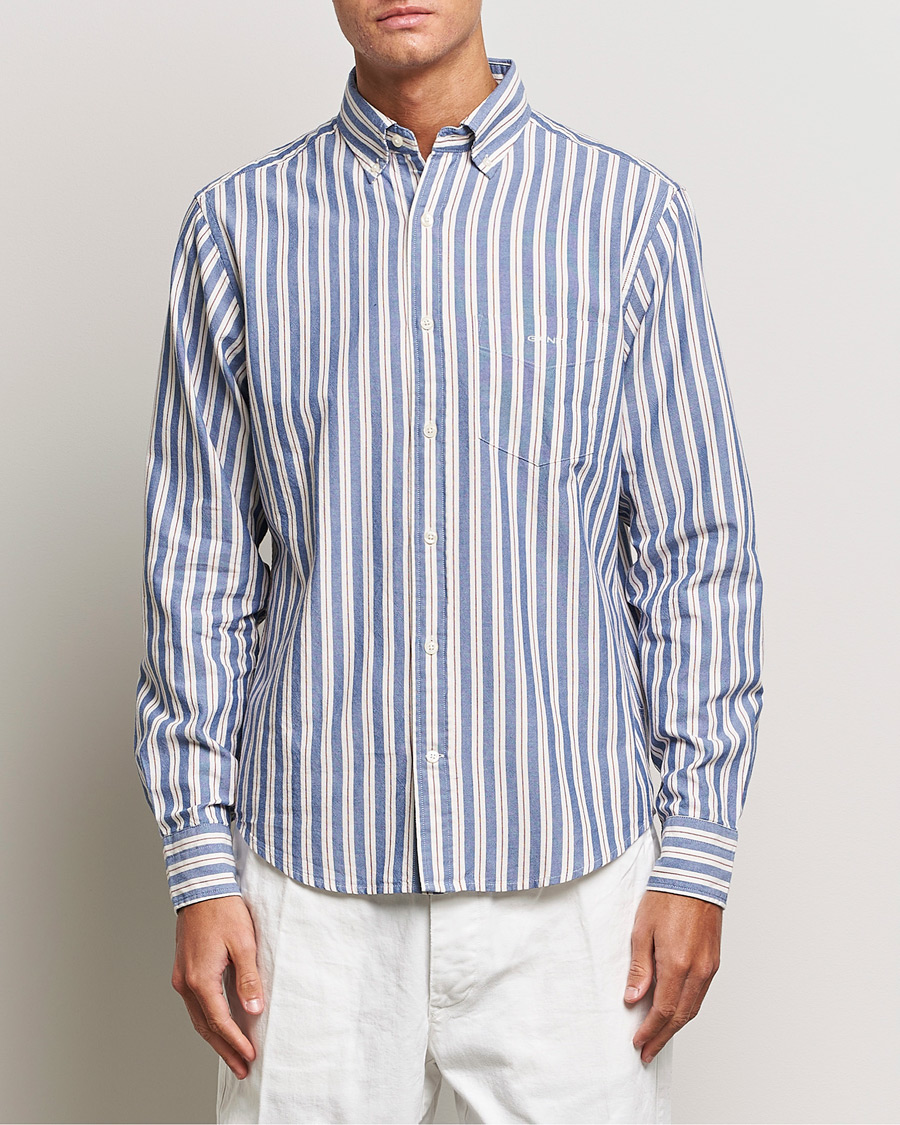 Herr | Skjortor | GANT | Regular Fit Archive Oxford Striped Shirt College Blue