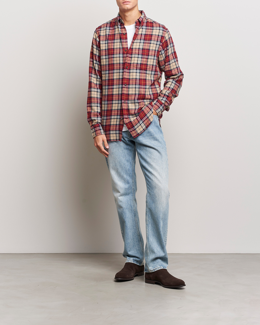 Herr | Skjortor | Gant | Regular Fit Flannel Checked Shirt Plumped Red