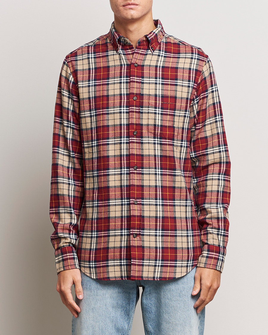 Herr | Skjortor | Gant | Regular Fit Flannel Checked Shirt Plumped Red