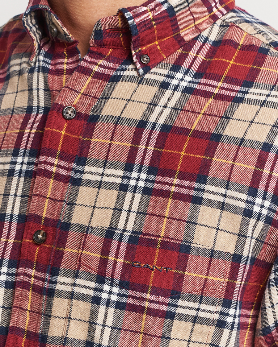 Herr | Skjortor | Gant | Regular Fit Flannel Checked Shirt Plumped Red