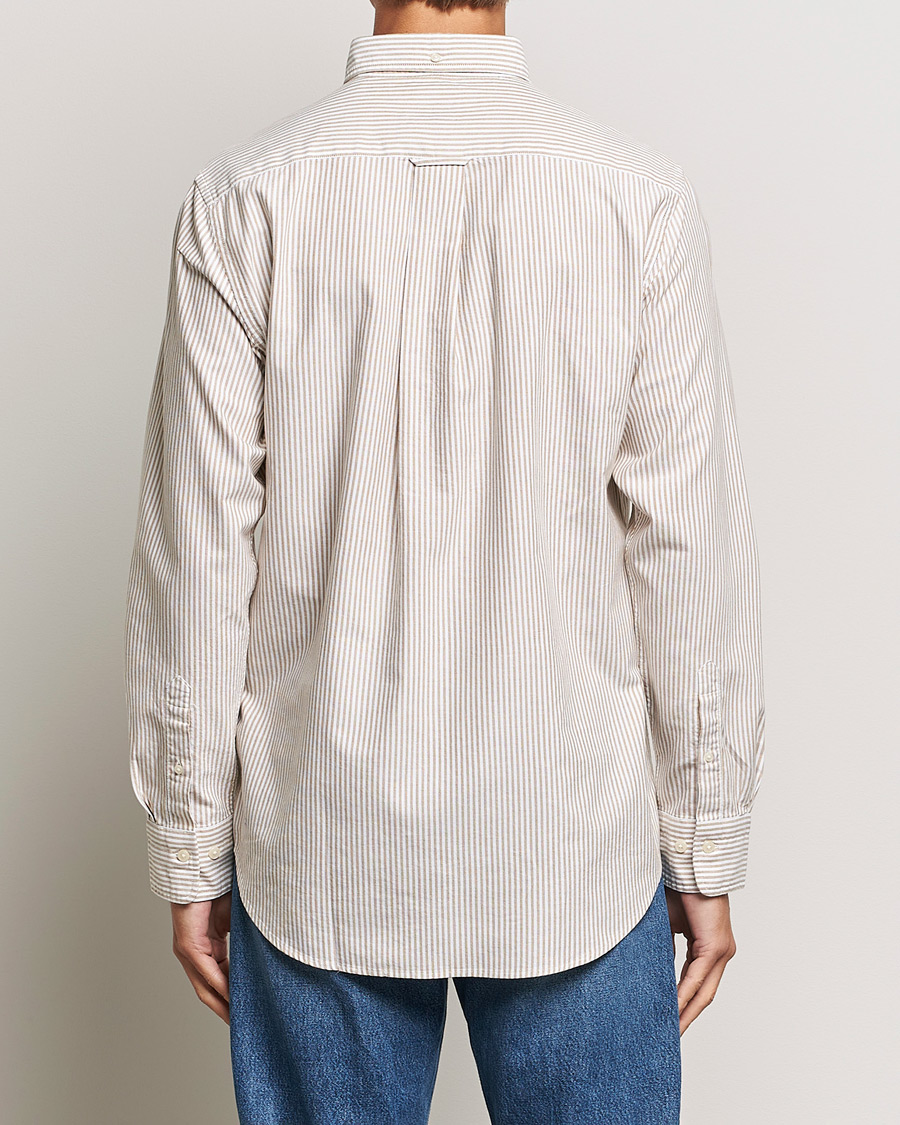 Herr | Skjortor | GANT | Regular Fit Striped Oxford Shirt Woody Brown