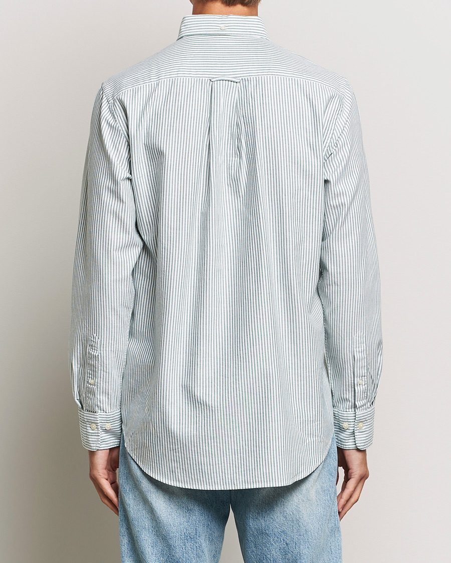 Herr | Skjortor | GANT | Regular Fit Striped Oxford Shirt Forest Green