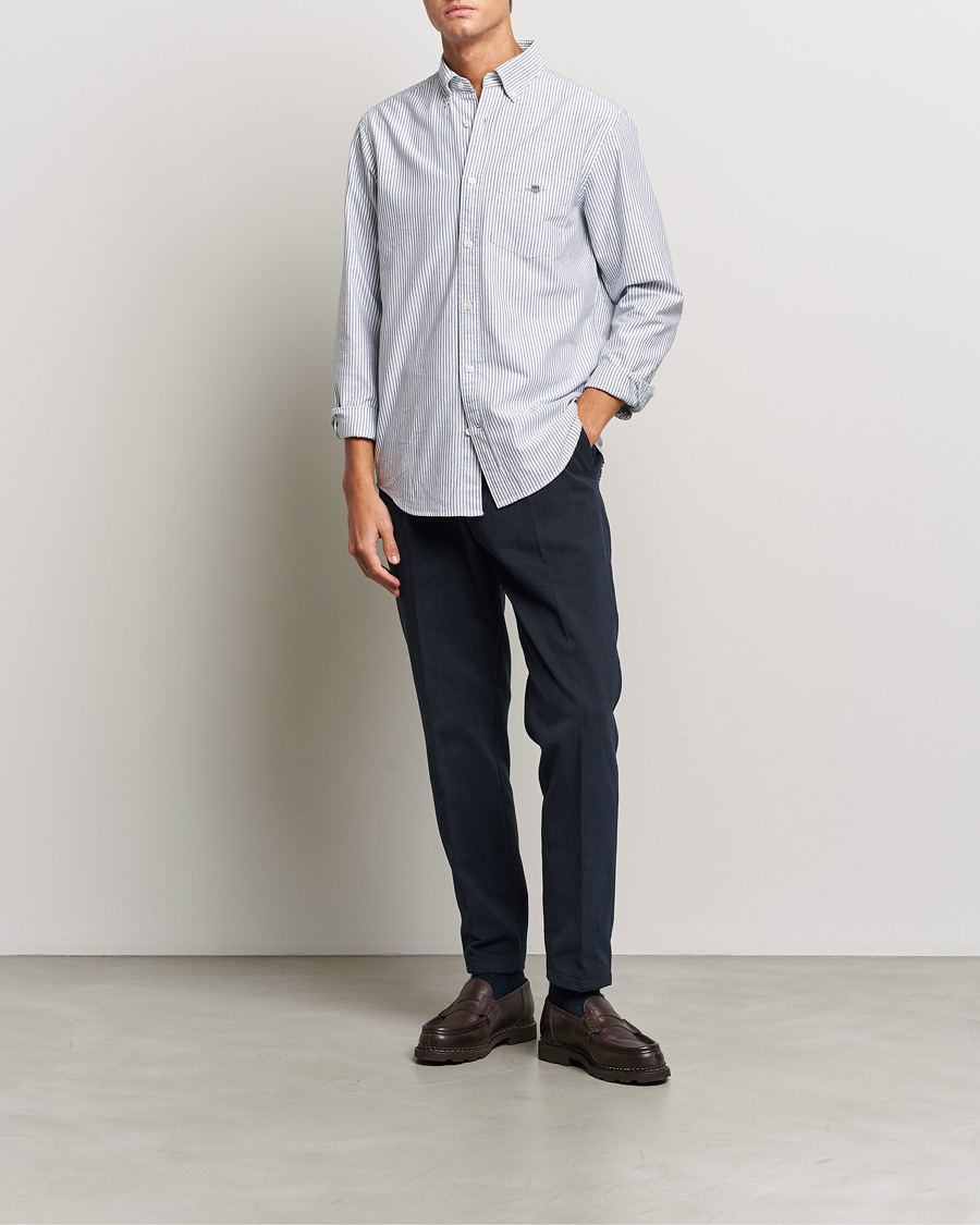 Herr | Skjortor | GANT | Regular Fit Striped Oxford Shirt Persien Blue