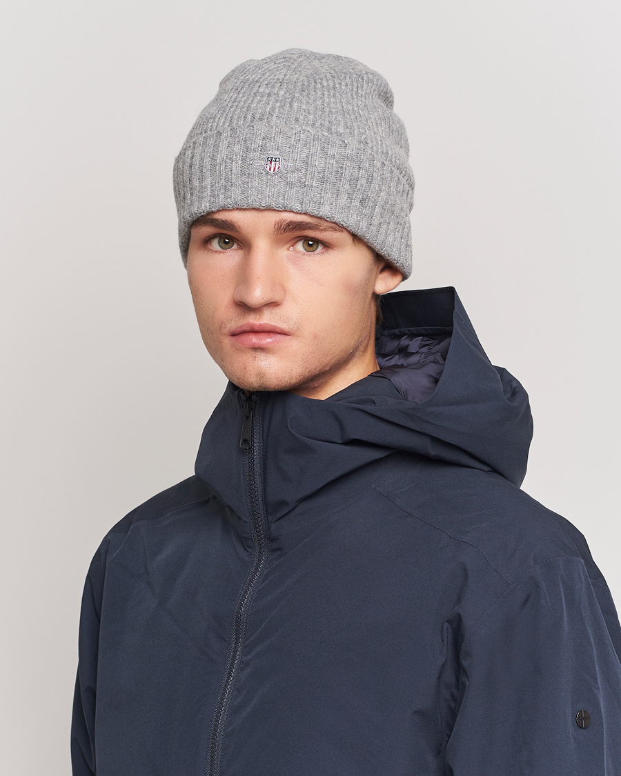 Herr |  | GANT | Wool Lined Beanie Grey Melange