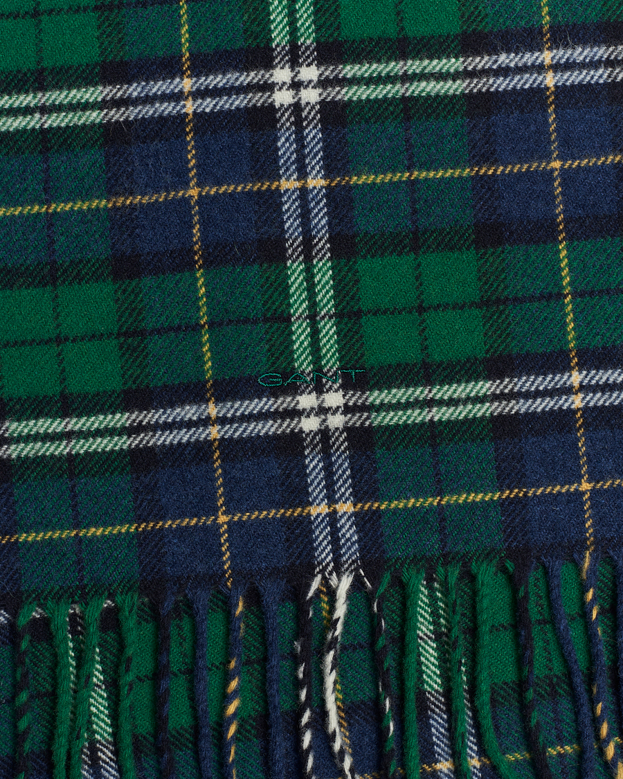 Herr | GANT Wool Multi Checked Scarf Forest Green | GANT | Wool Multi Checked Scarf Forest Green